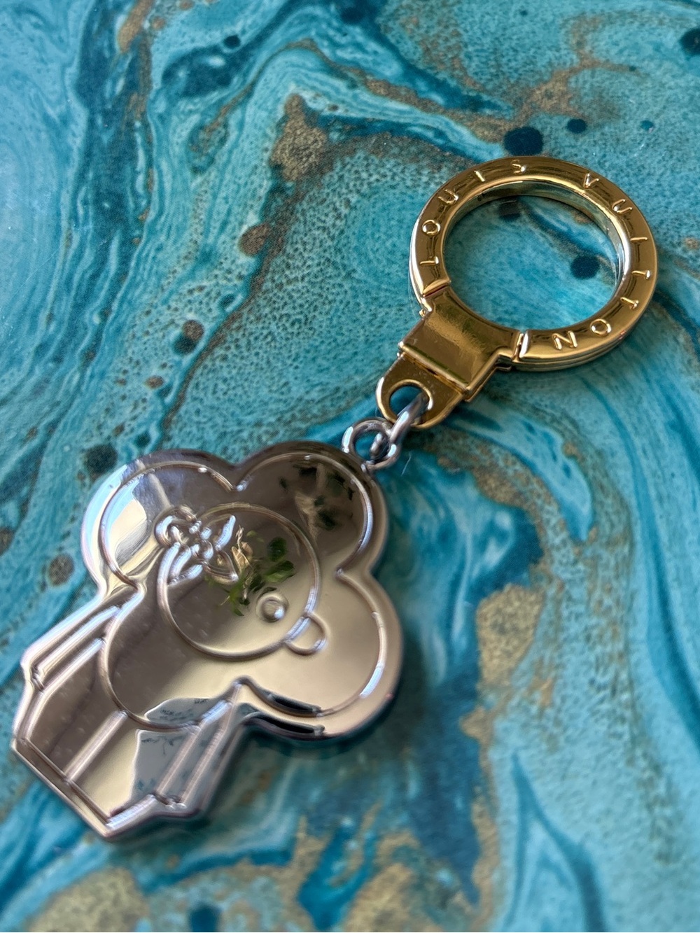 Louis Vuitton Gold and Silver Teddy Bear Bag Charm Keyring